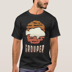 Grouper Fish Vintage Retro Classic Animal Sunset T-Shirt