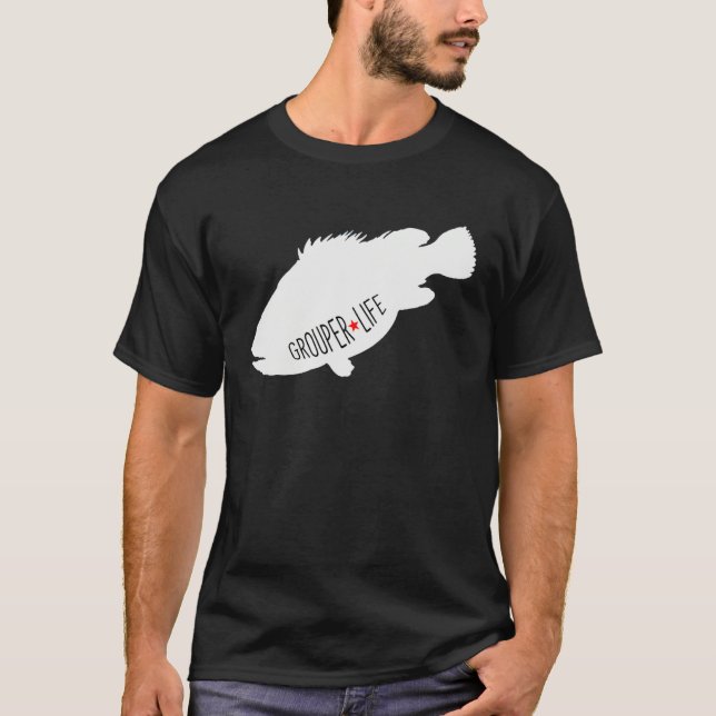 Grouper Life Saltwater Fishing T-Shirt (Front)