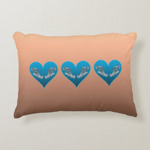 Grouperfish - Blue Hearts, arranged horizontally Accent Pillow