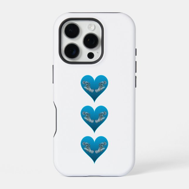 Grouperfish - Blue Hearts, arranged vertically |  iPhone Case (Back)