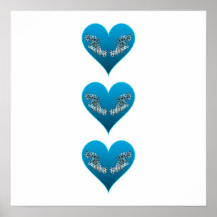 Grouperfish - Blue Hearts, arranged vertically Poster