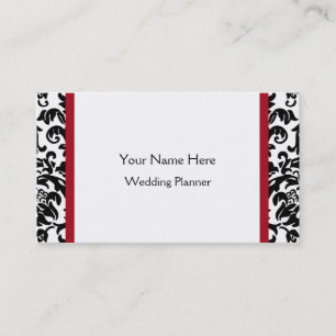 Groupon Black and Red Damask business cards