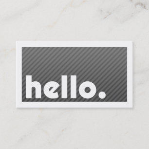 Groupon HELLO Black Stripes Company Business Card
