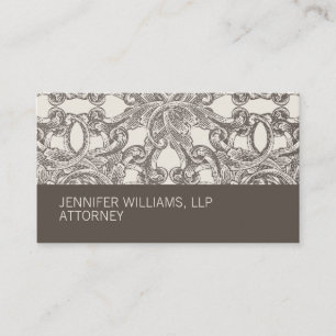 Groupon Taupe Damask Attorney Carte de visite