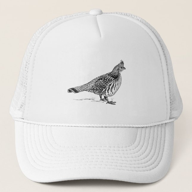 Grouse Bird Sletch Trucker Hat (Front)