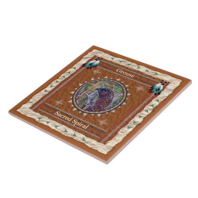 Grouse Sacred Spiral Energy Tile (Side)