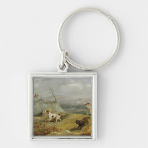 Grouse Shooting (oil on canvas) Keychain