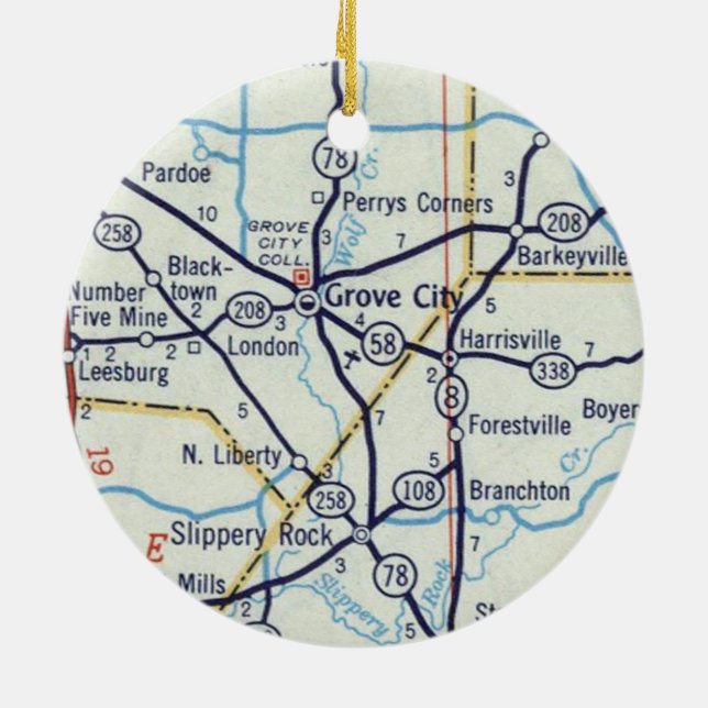 Grove City PA Ceramic Ornament (Back)
