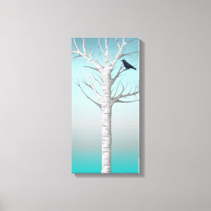 Grove de bouleau d'hiver avec canevas enveloppé 10