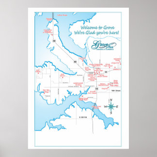 Grove OK attractions map 19 Poster