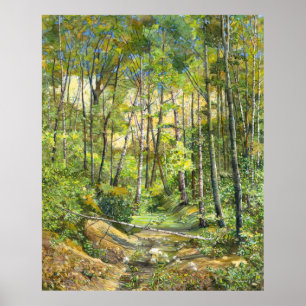 grove painting watercolor on silk poster