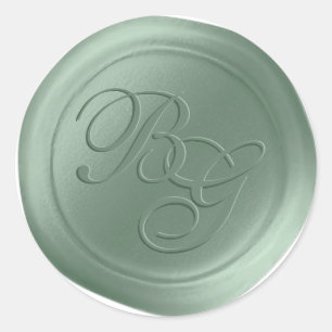 Grove Script Double Monogram Wax Seal Stickers