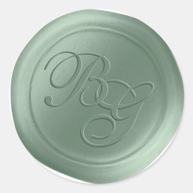 Grove Script Double Monogram Wax Seal Stickers (Front)