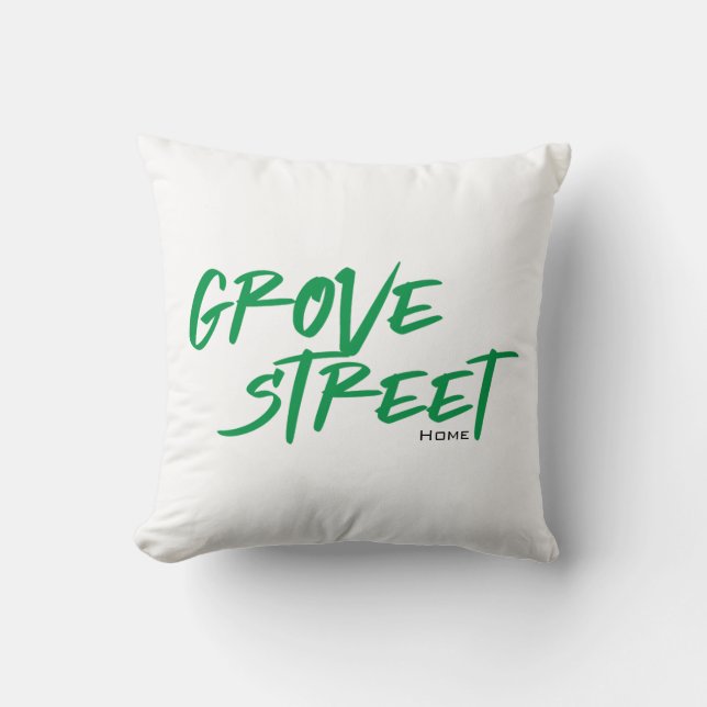 Grove Street Throw Pillow (Front)