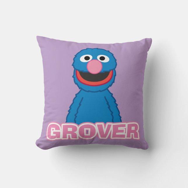 Grover Classic Style Throw Pillow (Front)
