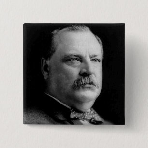 Grover Cleveland 2 Inch Square Button