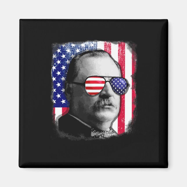 Grover Cleveland Us Flag 4th Of July  Magnet (Front)