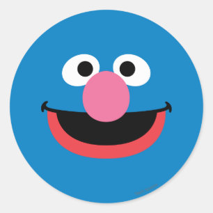 Grover Face Art Classic Round Sticker