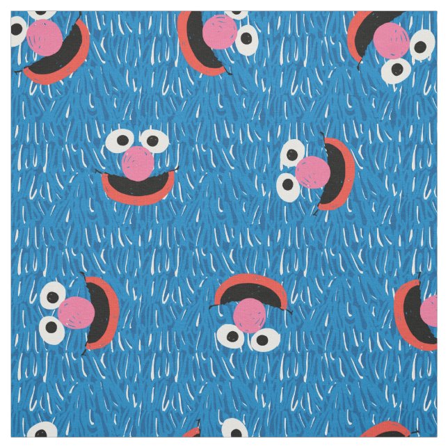 Grover Furry Face Pattern Fabric (Swatch)