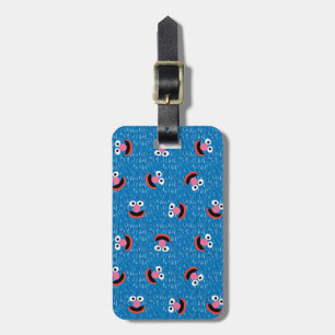 Grover Furry Face Pattern Luggage Tag