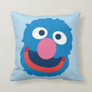 Grover Head Throw Pillow