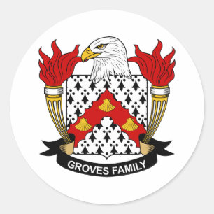 Groves Family Crest Classic Round Sticker