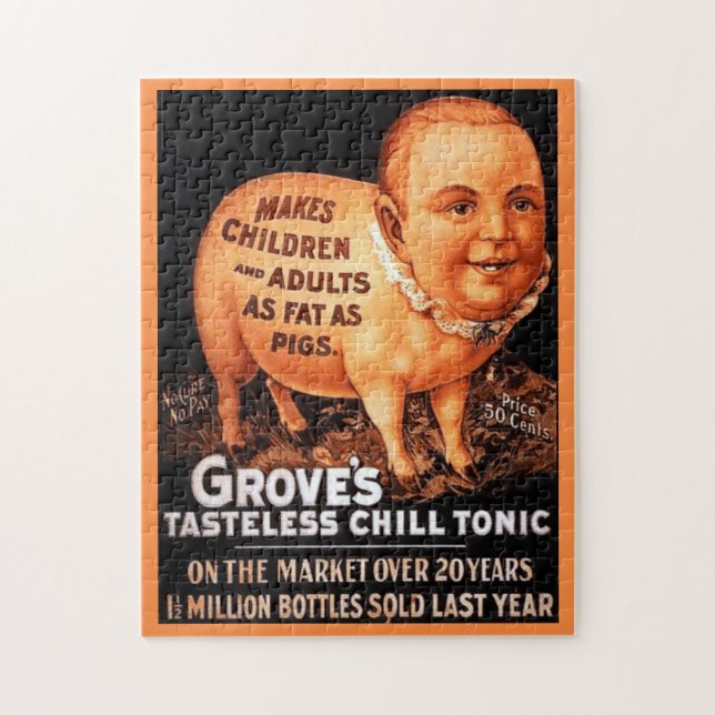 Groves Tonic makes children and adults fat as pigs Jigsaw Puzzle (Vertical)