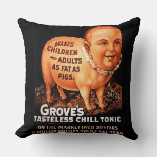 Groves Tonic makes children and adults fat as pigs Throw Pillow