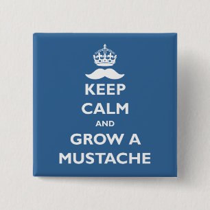 Grow a Moustache 2 Inch Square Button