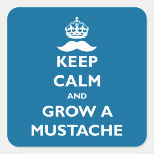 Grow a Moustache Square Sticker