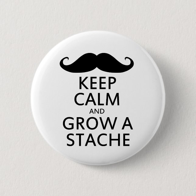 Grow a Stache 2 Inch Round Button (Front)