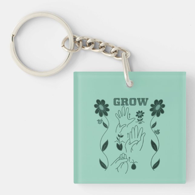 Grow - ASL Design Keychain (Front)