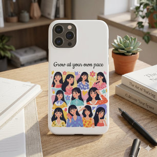 Grow At Your Own Pace Floral Women Portrait Sweats iPhone 11 Pro Case
