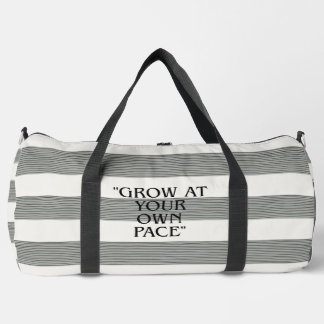 Grow At Your Own Pace Striped Duffle Bag