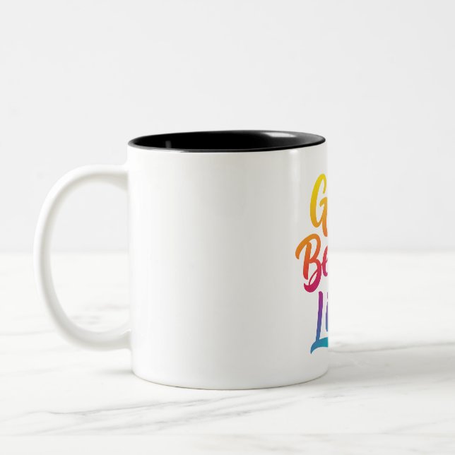 Grow Beyond Limits Motivational Quote  Two-Tone Coffee Mug (Left)