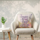 Grow Free Wild Flowers Boho Botanical Quote  Throw Pillow<br><div class="desc">Infuse your home with the beauty of flowers and the spirit of growth with our "Grow Free Wild Flowers" Typography Quote Decorative Throw Pillow. This unique pillow features a captivating floral photo background design, setting the stage for a profound message of freedom and flourishing. "Grow Free Wild Flowers" graces the...</div>