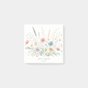 Grow in Grace floral Post-it Notes