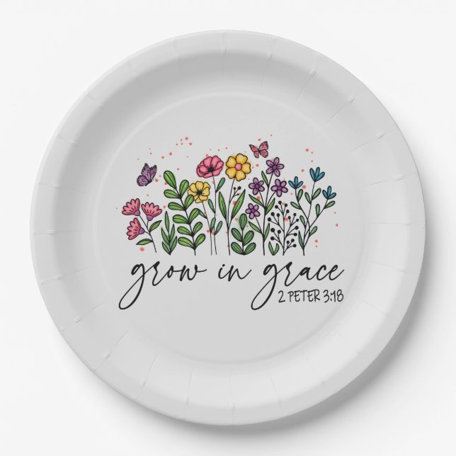 Grow in Grace Paper Plate (Front)