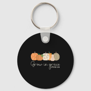 Grow In Grace Pumpkins Fall Thanksgiving Christian Keychain