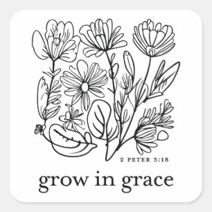 Grow in Grace Square Sticker