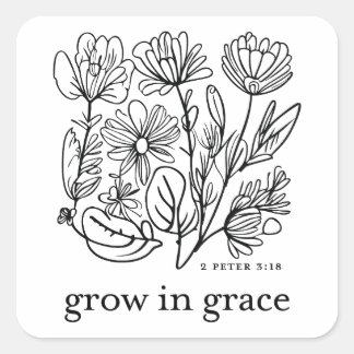 Grow in Grace Square Sticker