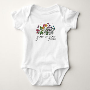 Grow in Grace – Vibrant Floral Inspirational Baby Bodysuit