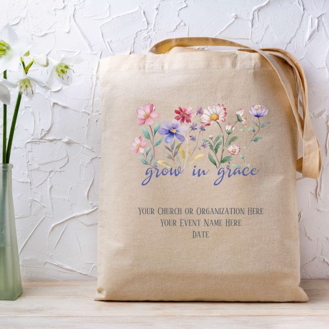 Grow In Grace Wildflowers Bible Custom Tote Bag (Creator Uploaded)