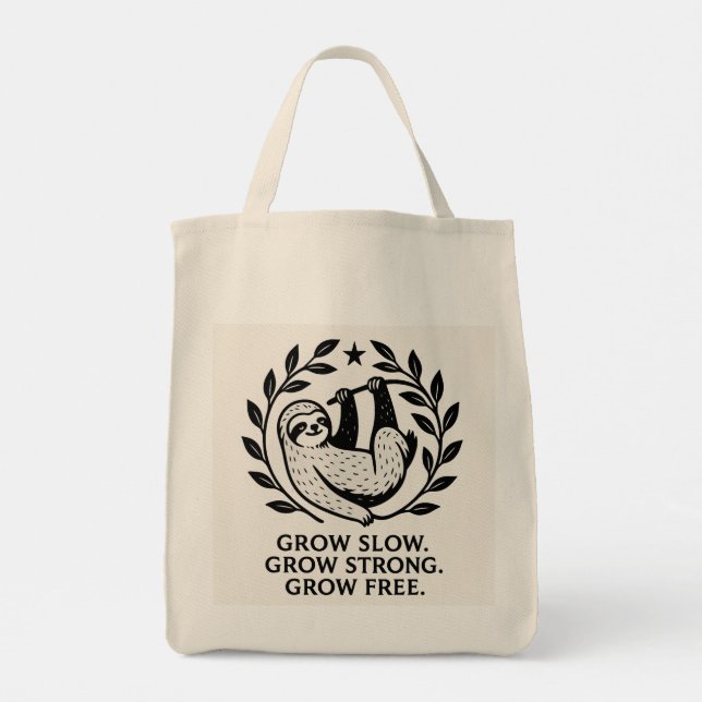 Grow Love Sloth Tote Bag (Back)