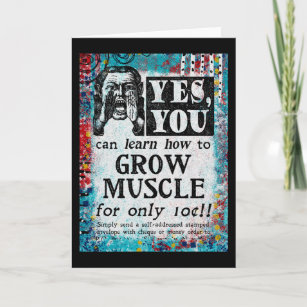 Grow Muscle - Funny Vintage Ad Card