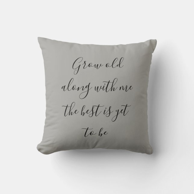 Grow old with me 2-sided couples names throw pillow (Front)