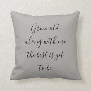 Grow old with me 2-sided couples names throw pillow