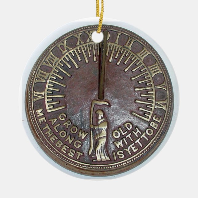 GROW OLD WITH ME THE BEST IS YET TO BE CERAMIC ORNAMENT (Front)