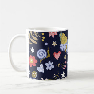 Grow Positive Flowers And Butterfly Colourful Coffee Mug