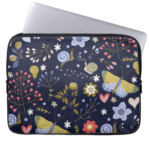 Grow Positive Flowers And Butterfly Colourful     Laptop Sleeve
